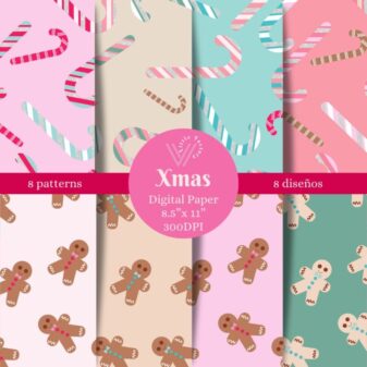 XMAS Digital Paper 8.5” x 11”